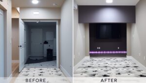Basement Renovation Before and After
