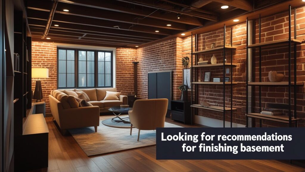 Looking for recommendations for finishing basement,