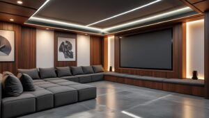Modern Basement Renovation_ Creating a Home Theater & Lounge