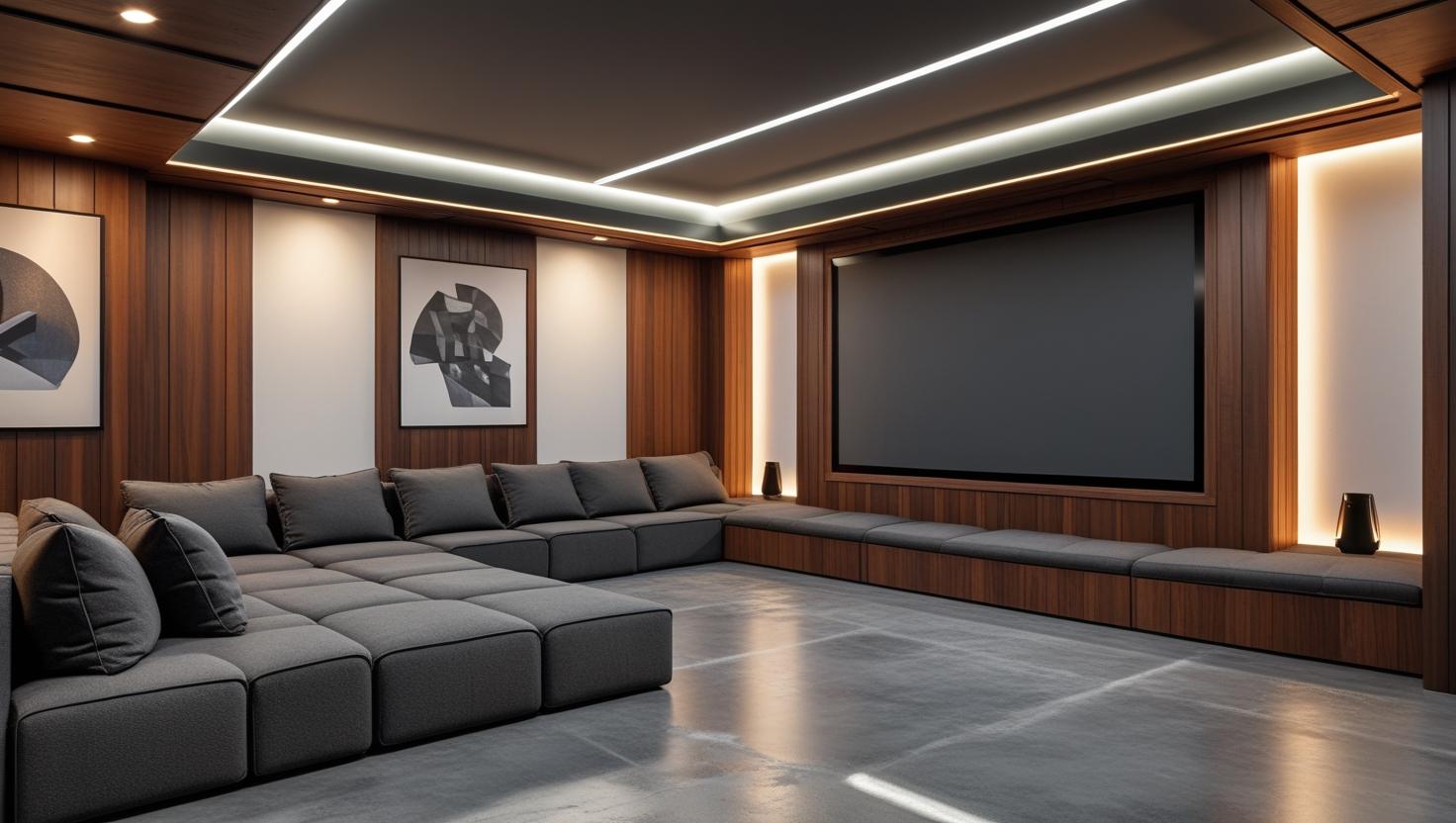 Modern Basement Renovation: Designing A Home Theater & Lounge
